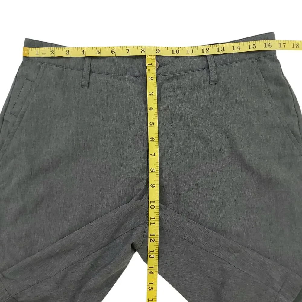 RVCA VA Shorts Mens 32 Gray Hybrid Flat Front Lightweight Stretch Surf Skate